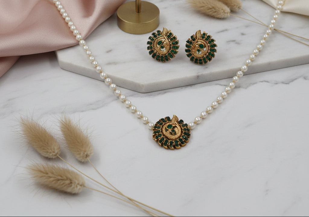Green-Peacock-Matte-Choker