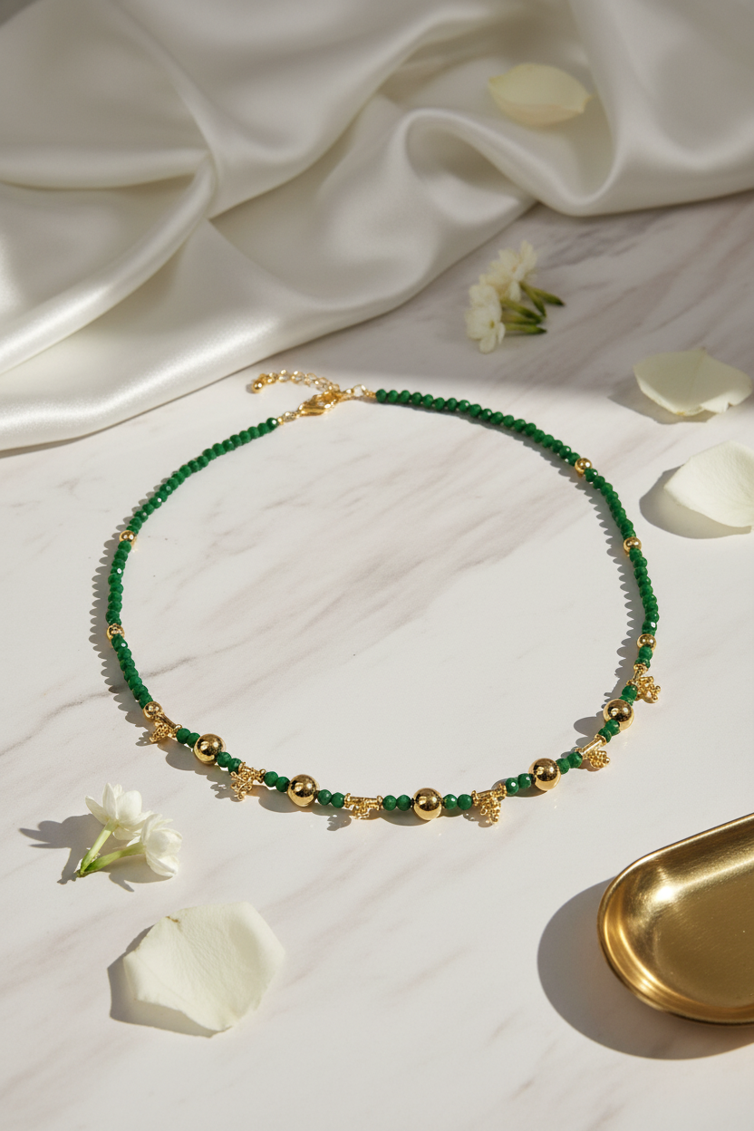 Green Crystal Beads Chain