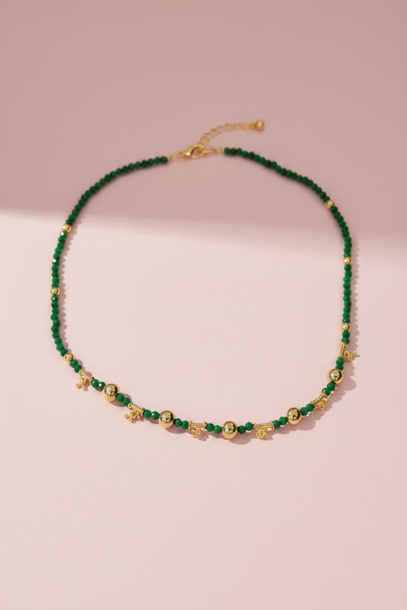 Green Crystal Beads Chain