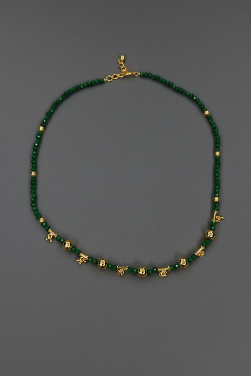 Green Crystal Beads Chain