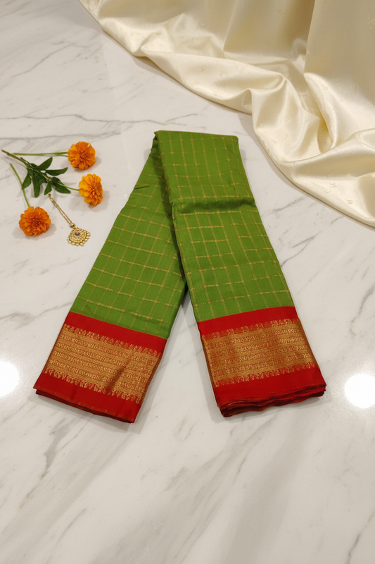 Green Chettinadu Silk saree 