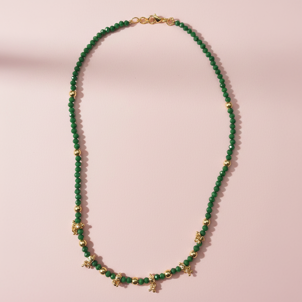 Green Crystal Beads Chain