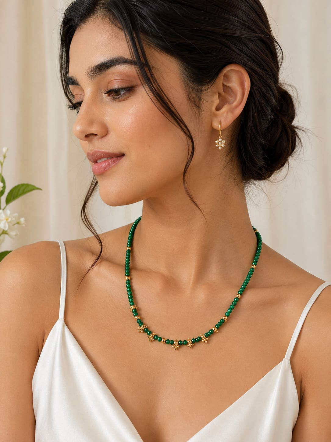 Green Crystal Beads Chain