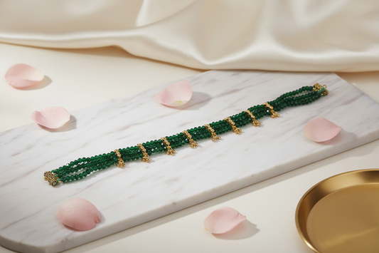 Green Crystal Beads Choker