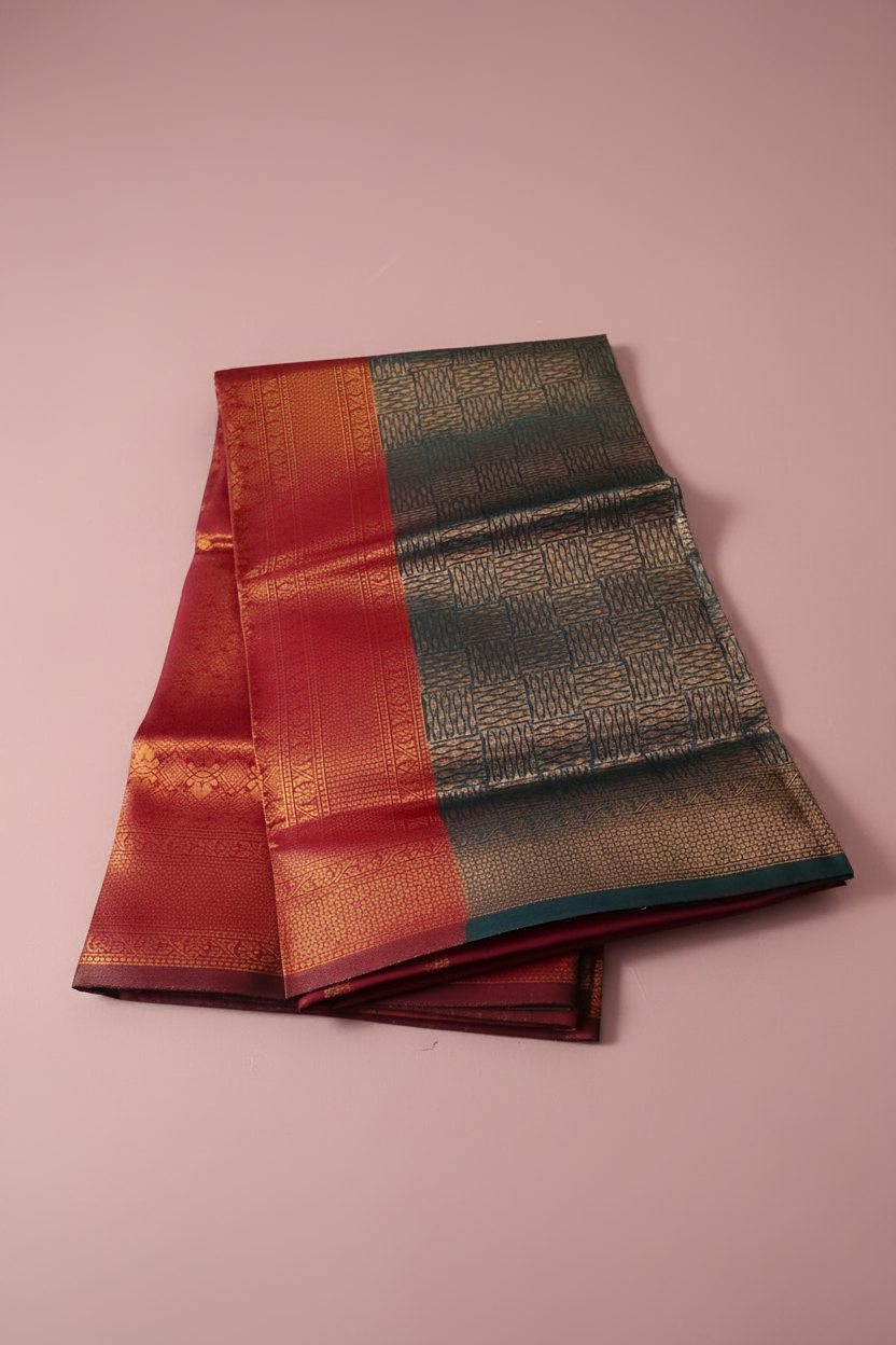 Green Pallu Drape Saree