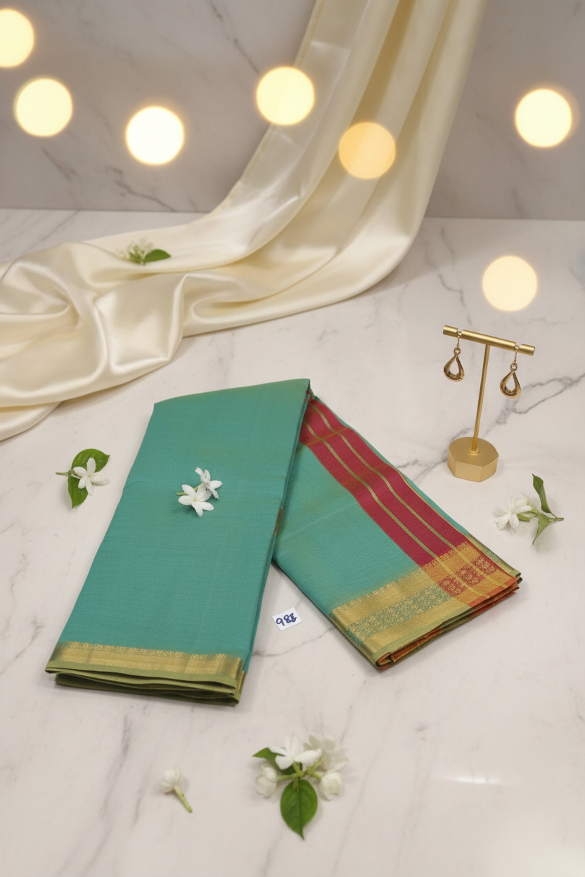 Green Fancy Cotton Saree 