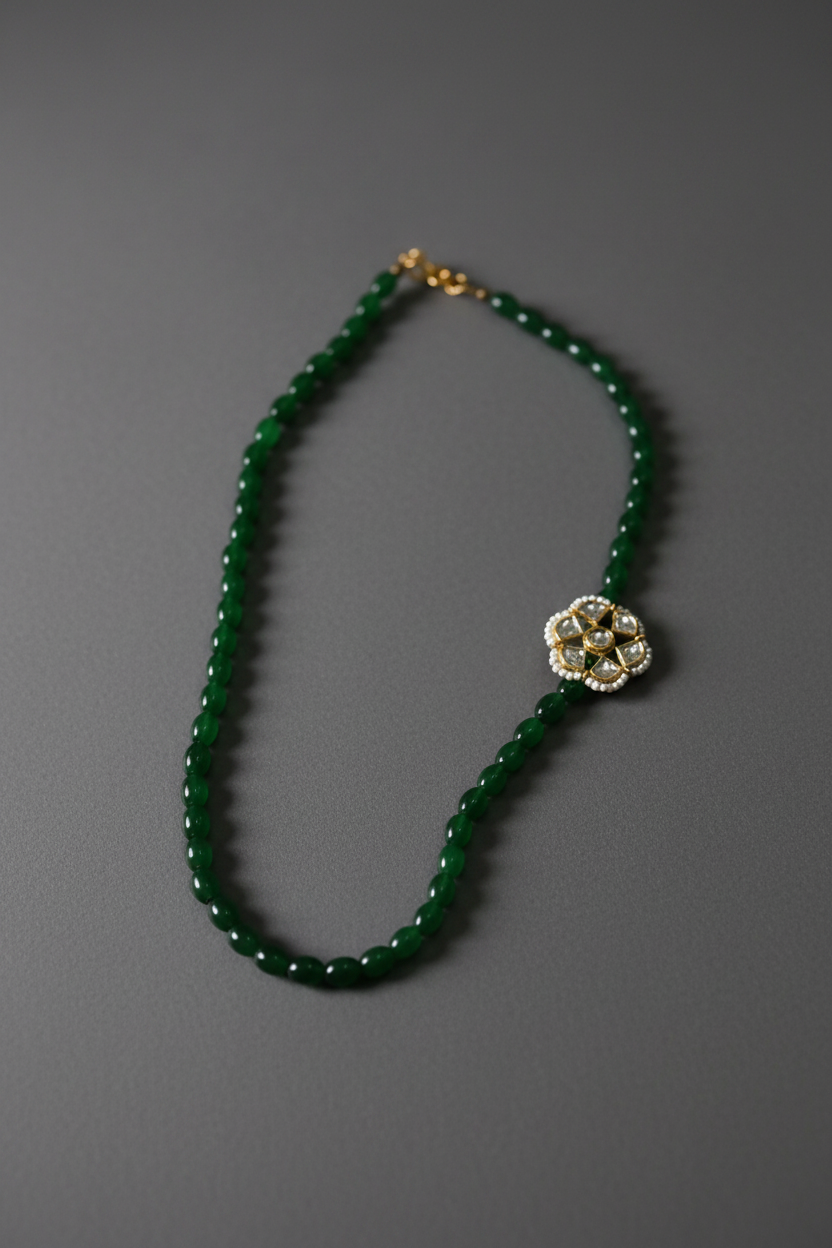 Green Mop Glass Beads