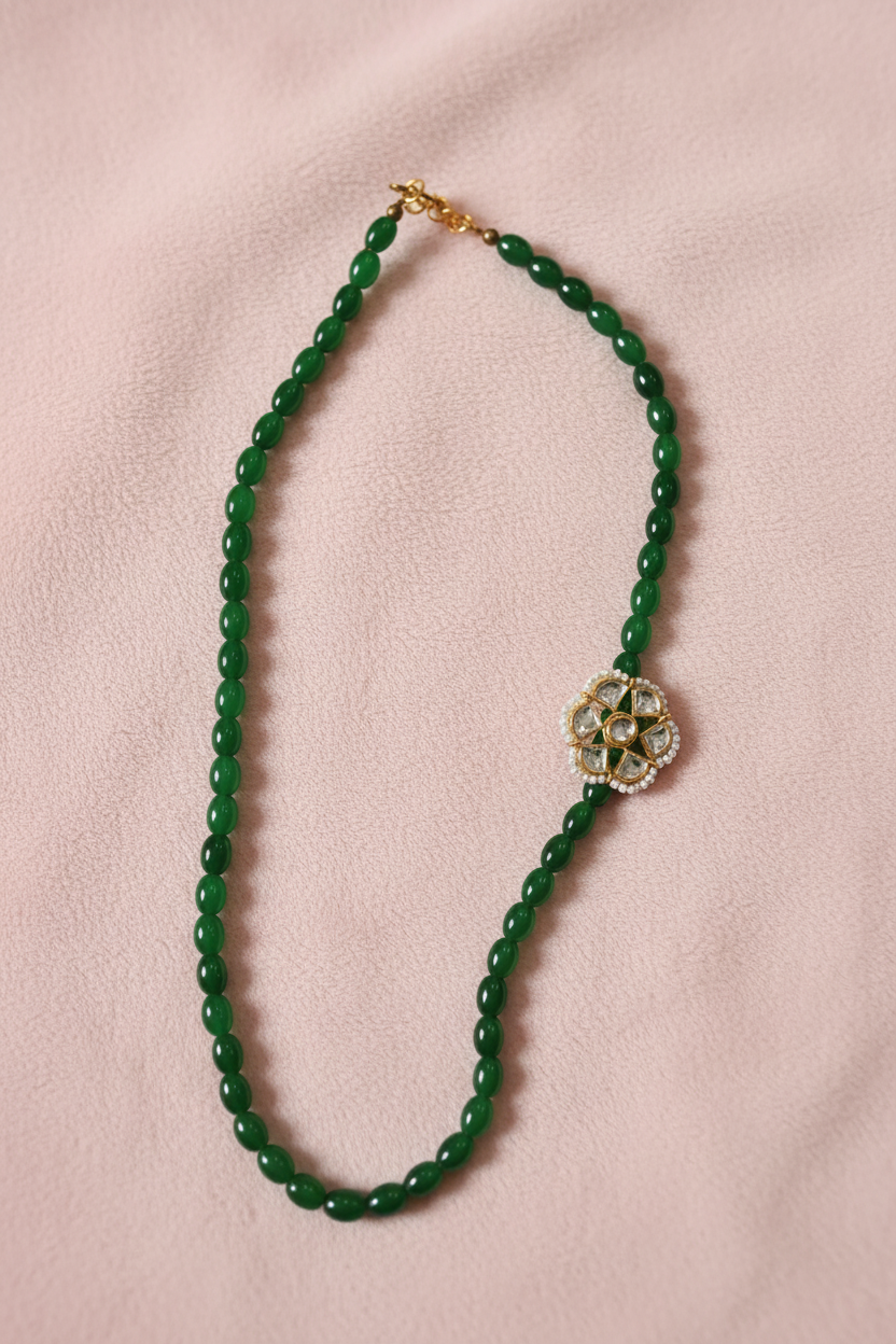 Green Mop Glass Beads