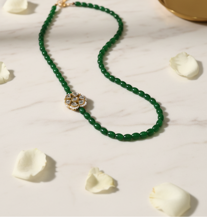 Green Mop Glass Beads