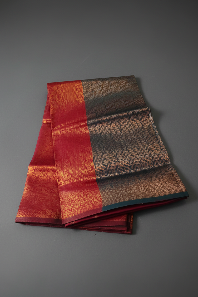 Green Pallu Drape Saree