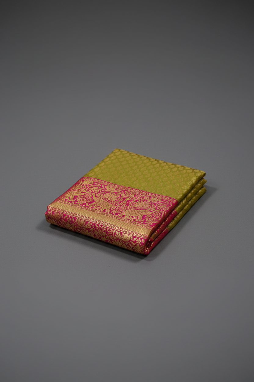Green Pink Tissue Saree