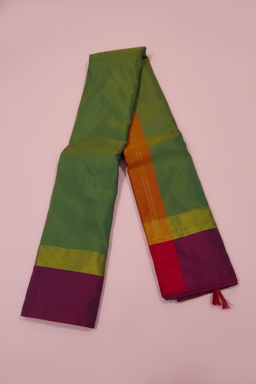 Green Plain Poly Silk