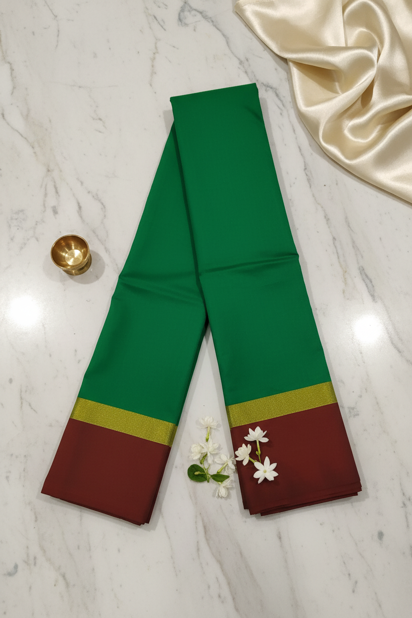 Green Poly Silk saree 