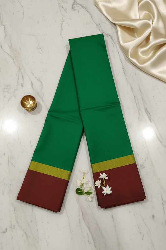 Green Poly Silk saree 