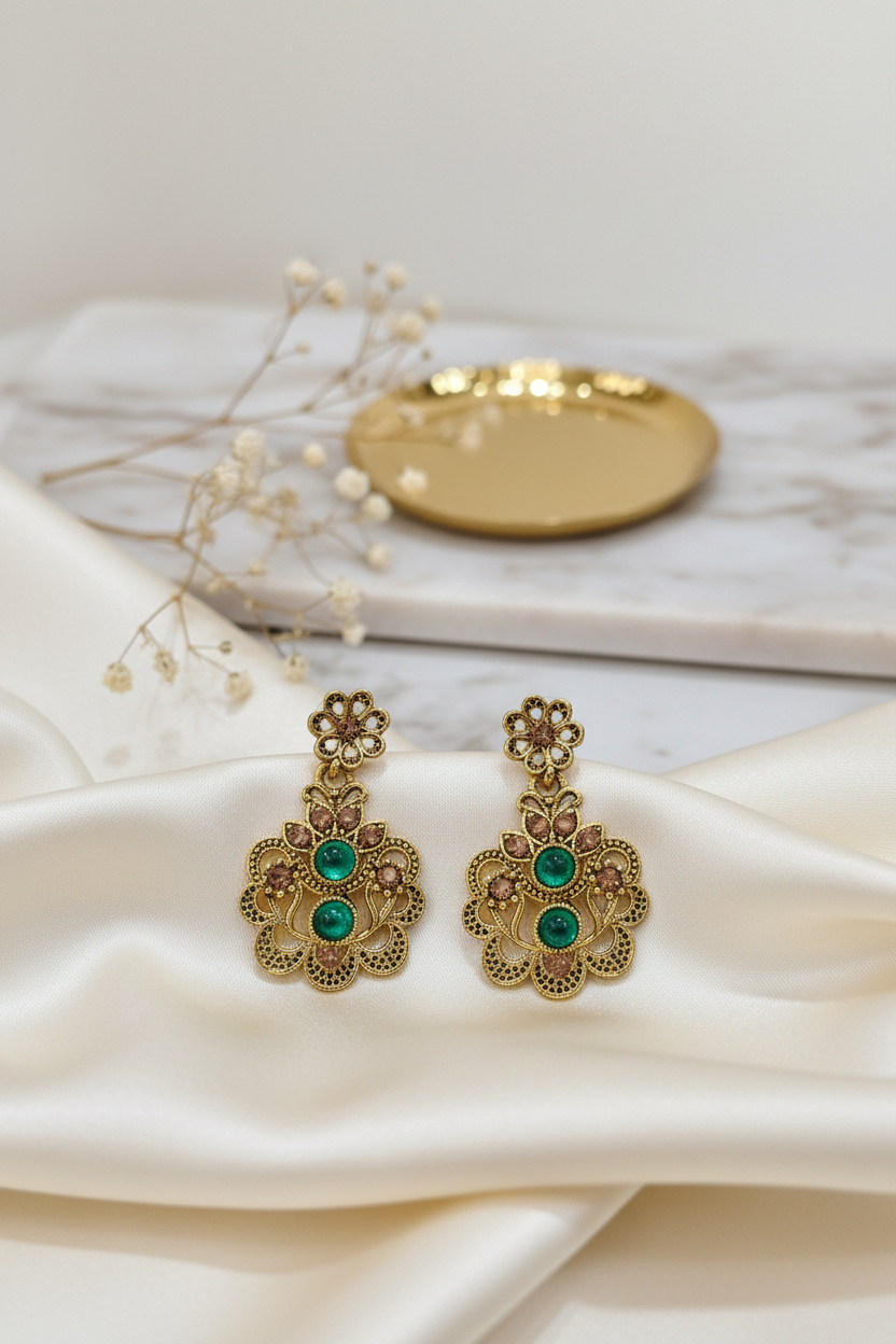 Green Stone Earrings 