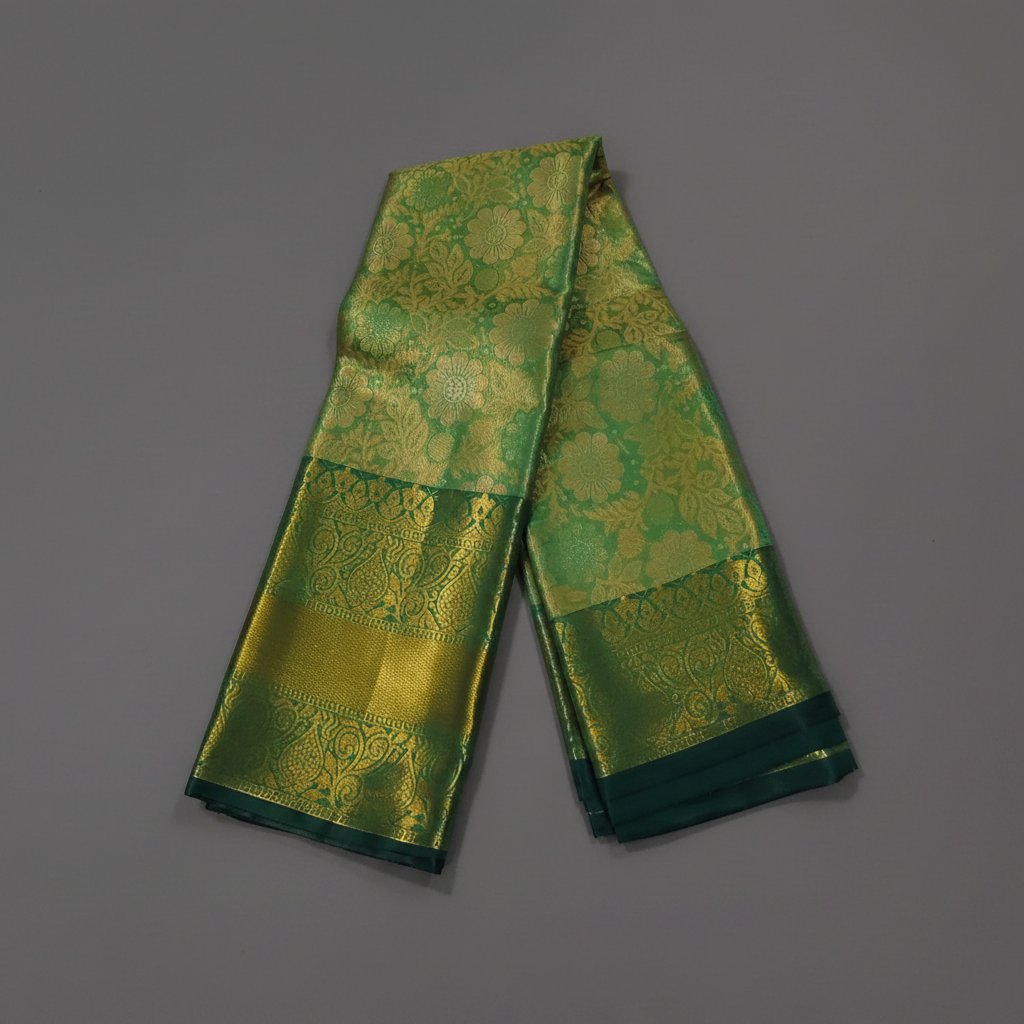 Green Tissue Glow Saree 
