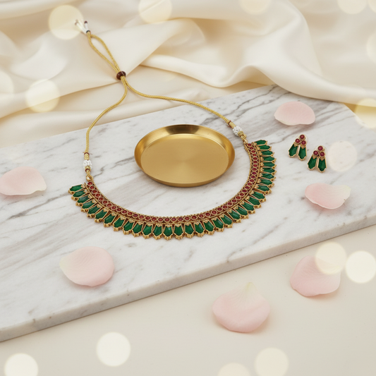Green Palak Necklace 