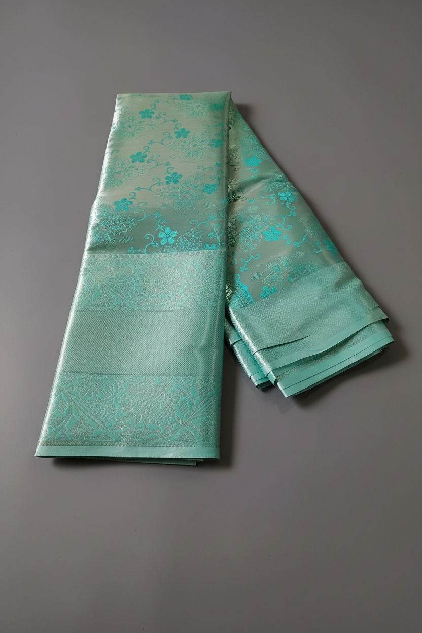 Greenish silver saree 