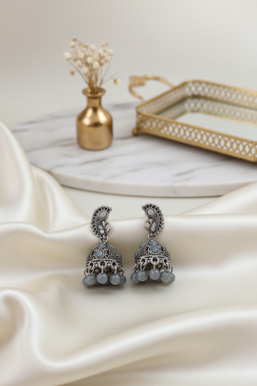 Grey Metal Jhumka