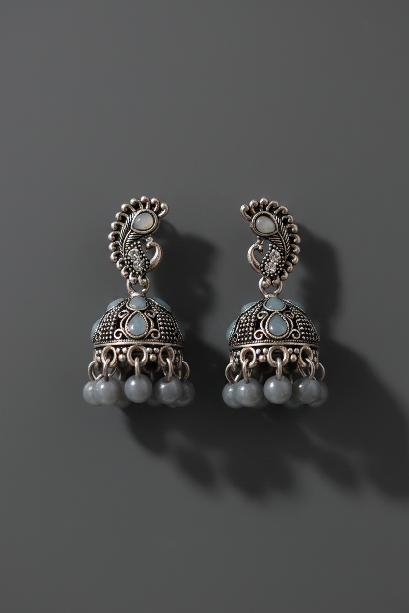 Grey Metal Jhumka