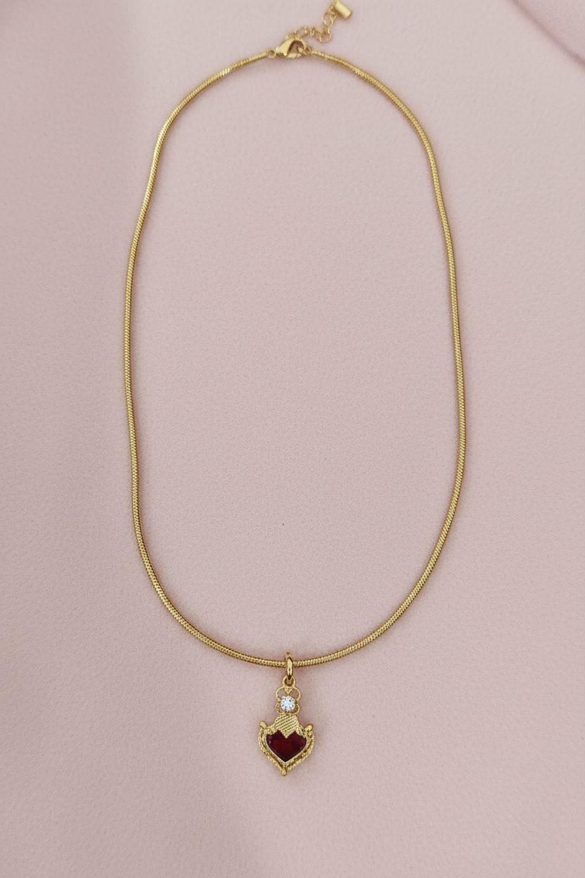 Heart Red Palak Chain 