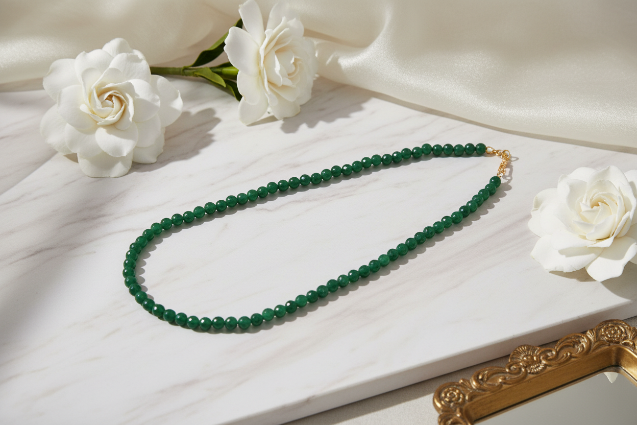 Green Glass Bead Chain