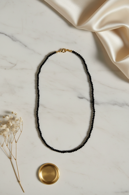 Black Crystal Beads Chain