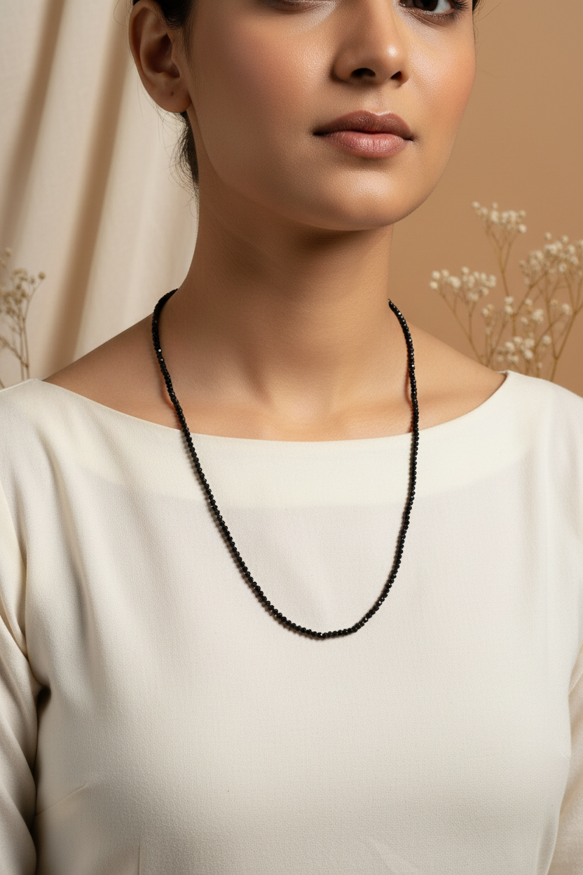 Black Crystal Beads Chain