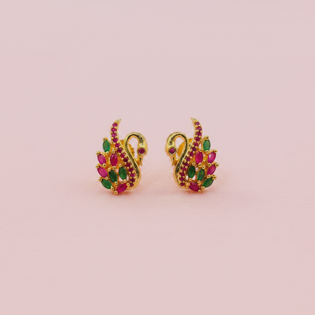 Multi AD Swan Earrings