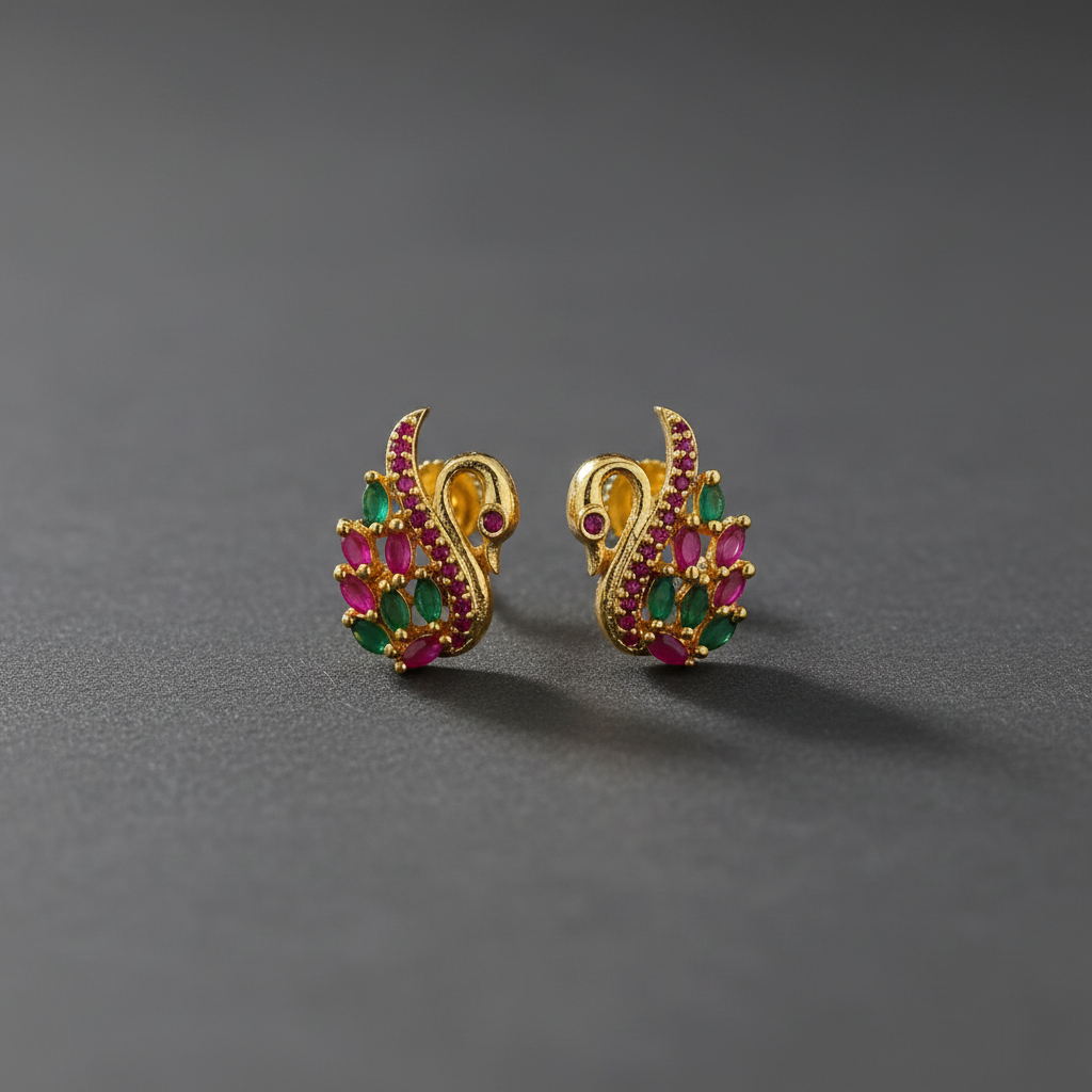 Multi AD Swan Earrings