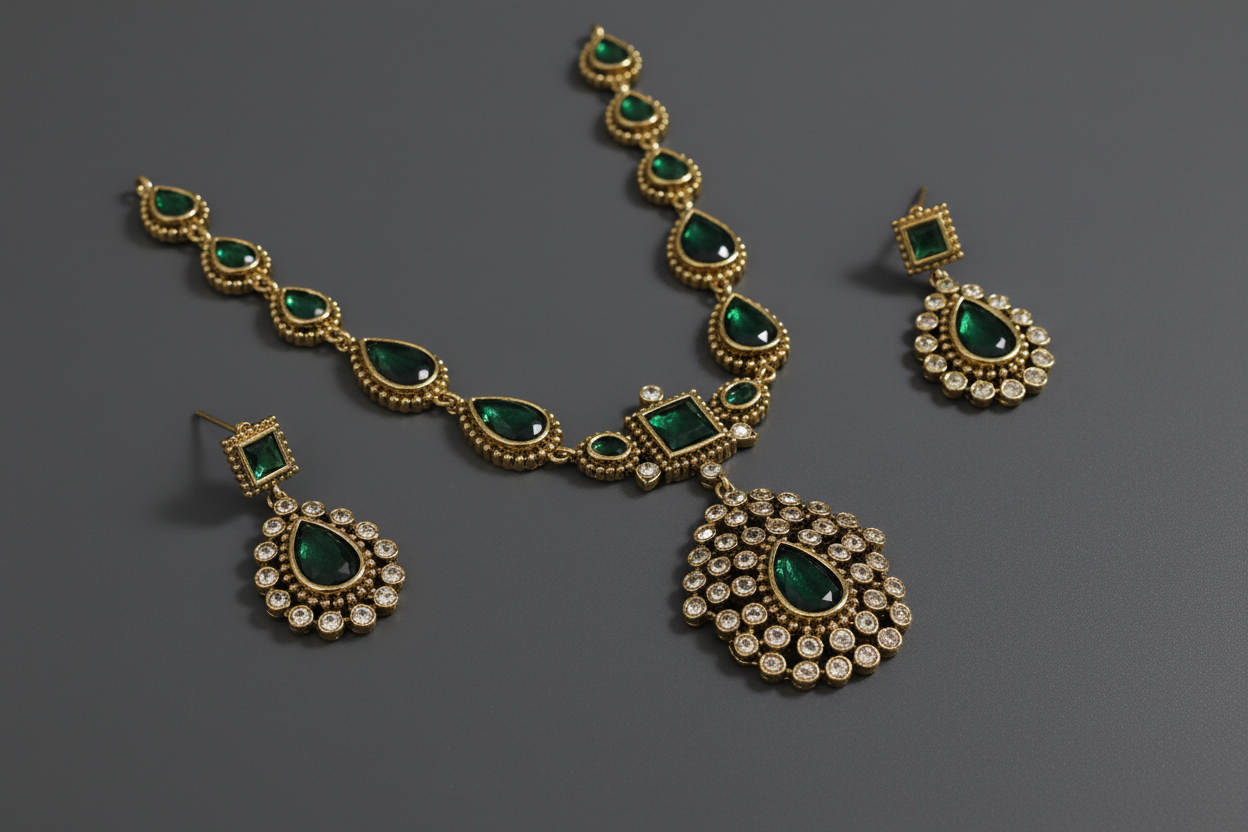 Jyothika-Inspired-Emerald-Green-Necklace