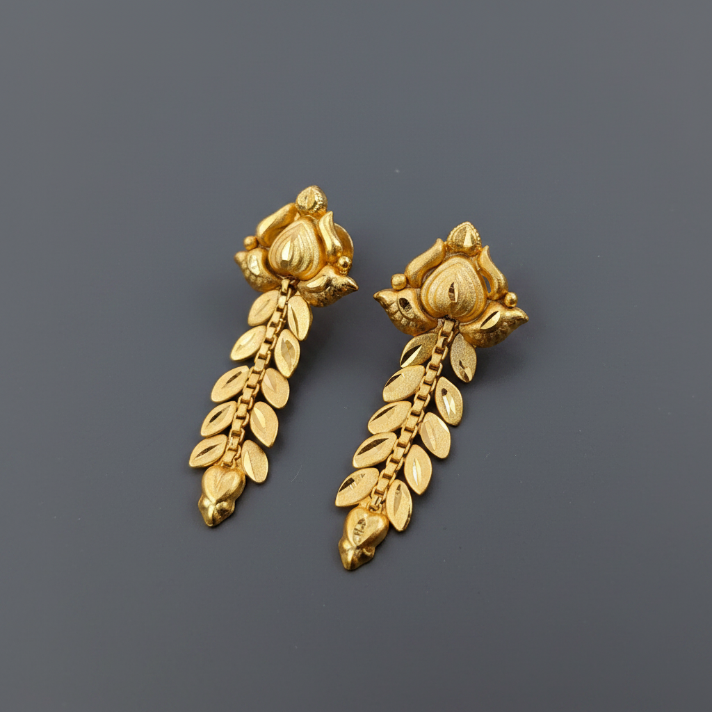 Inverted Heart Gold Earrings