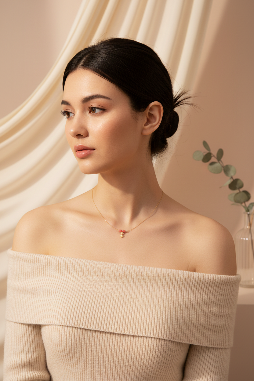 Invisible-Coral-Beads-Chain