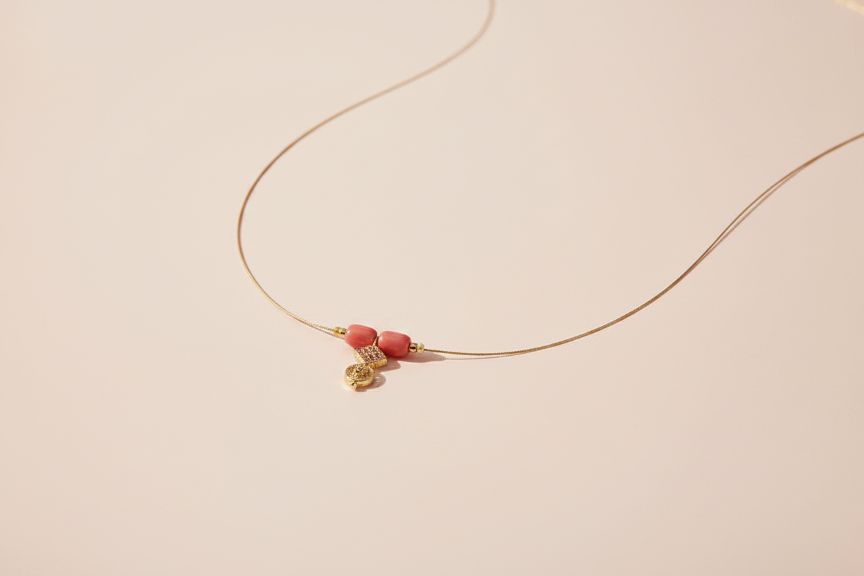 Invisible-Coral-Beads-Chain