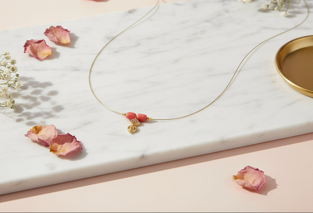 Invisible-Coral-Beads-Chain