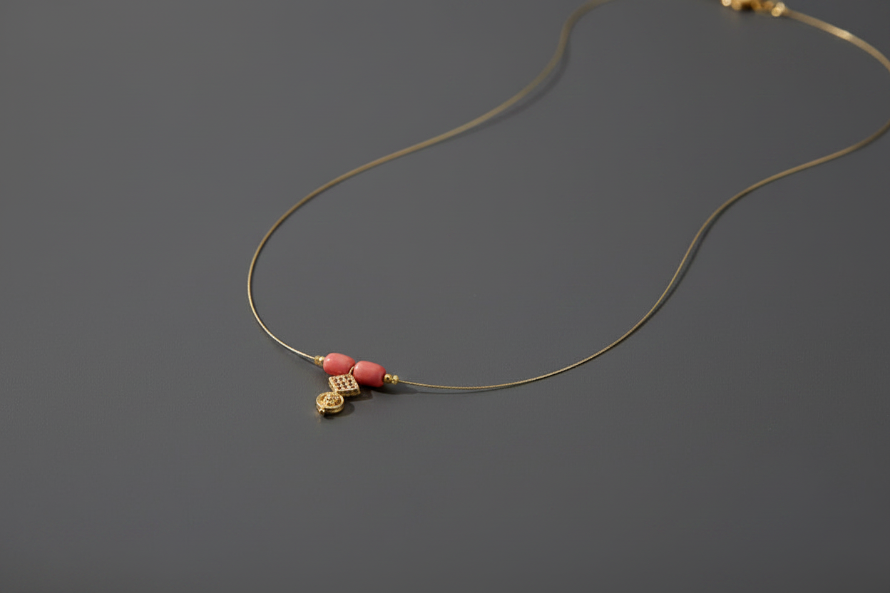 Invisible-Coral-Beads-Chain