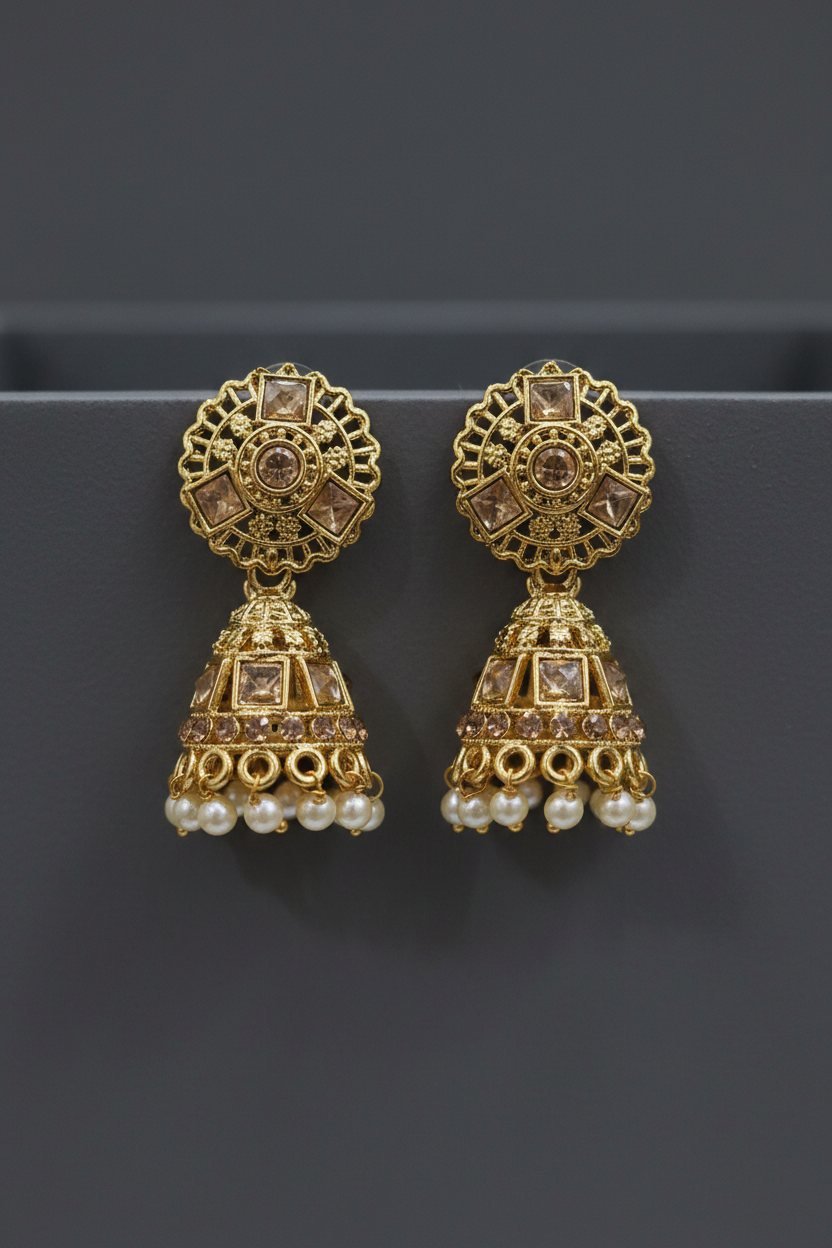 Jhumka Earrings Golden 