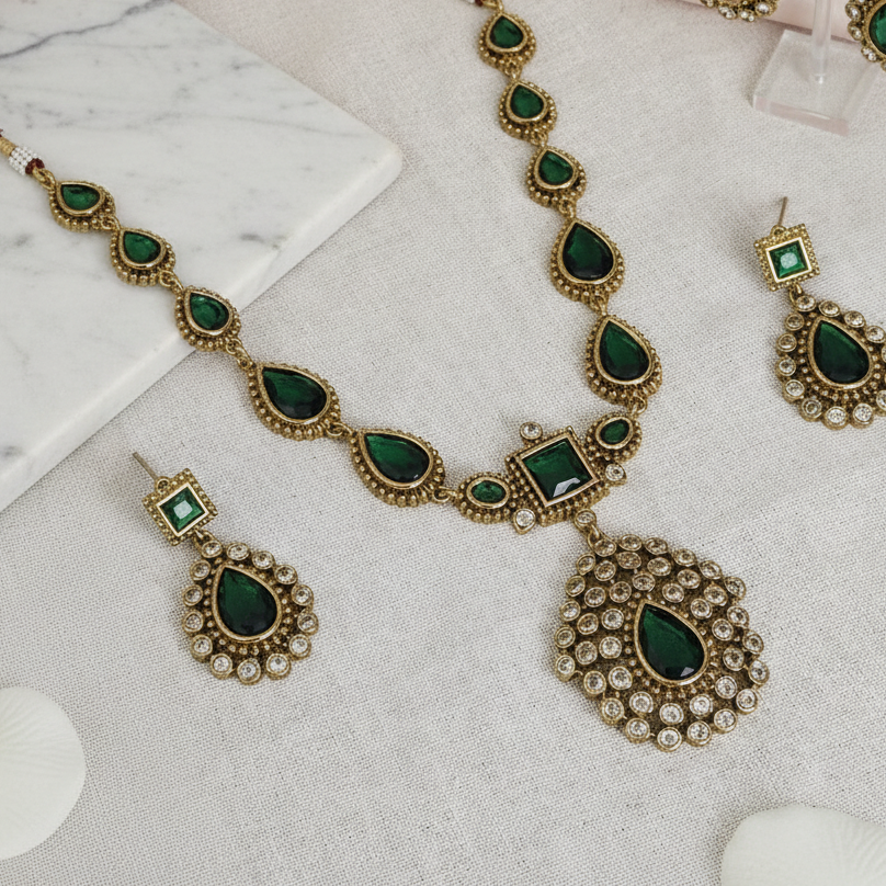 Jyothika-Inspired-Emerald-Green-Necklace
