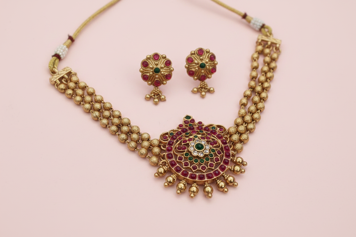 Multi Kemp Bead Necklace
