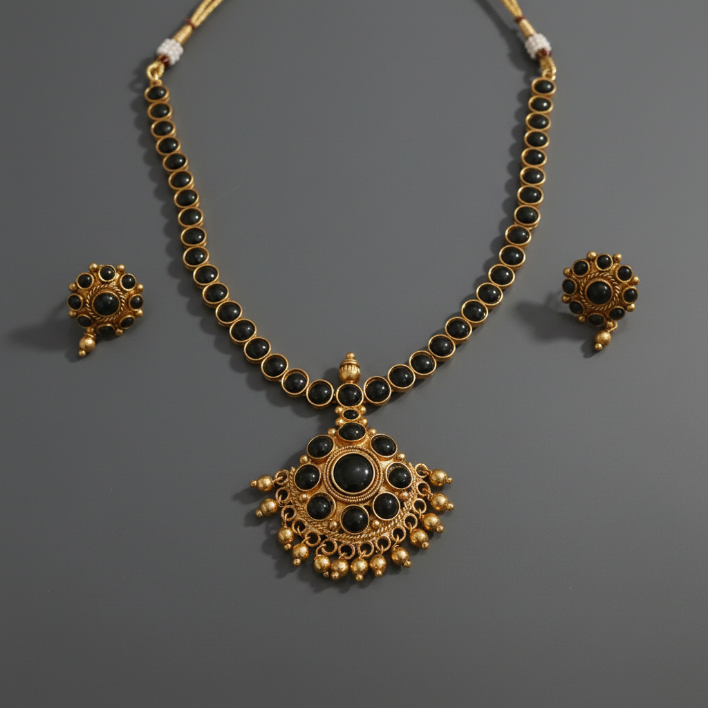 Black Golden Kemp Necklace