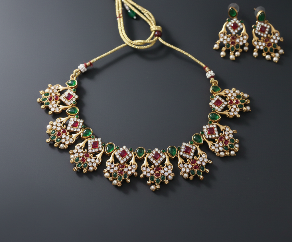 White Stone Kemp Necklace