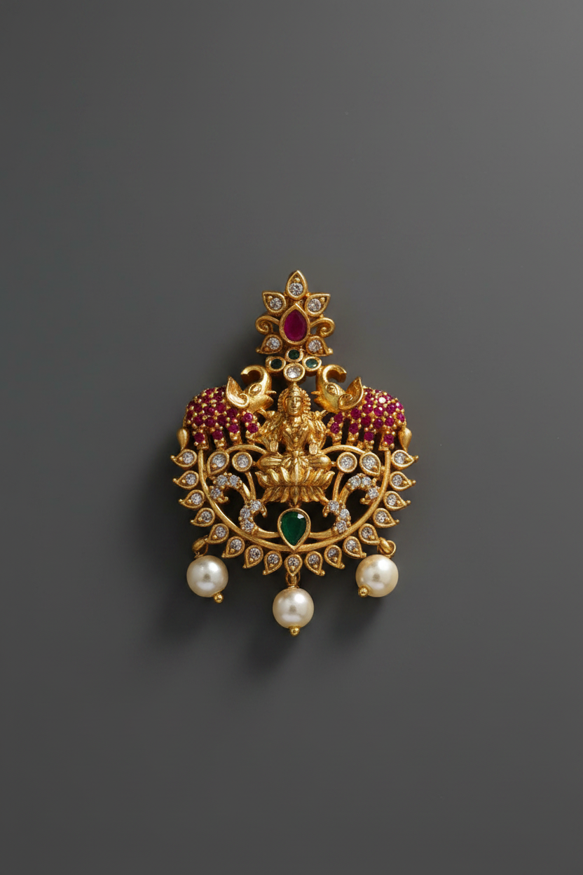 Lakshmi Elephant Matte Pendant 