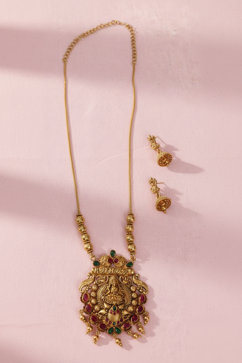 Multicolor Lakshmi Matte Chain