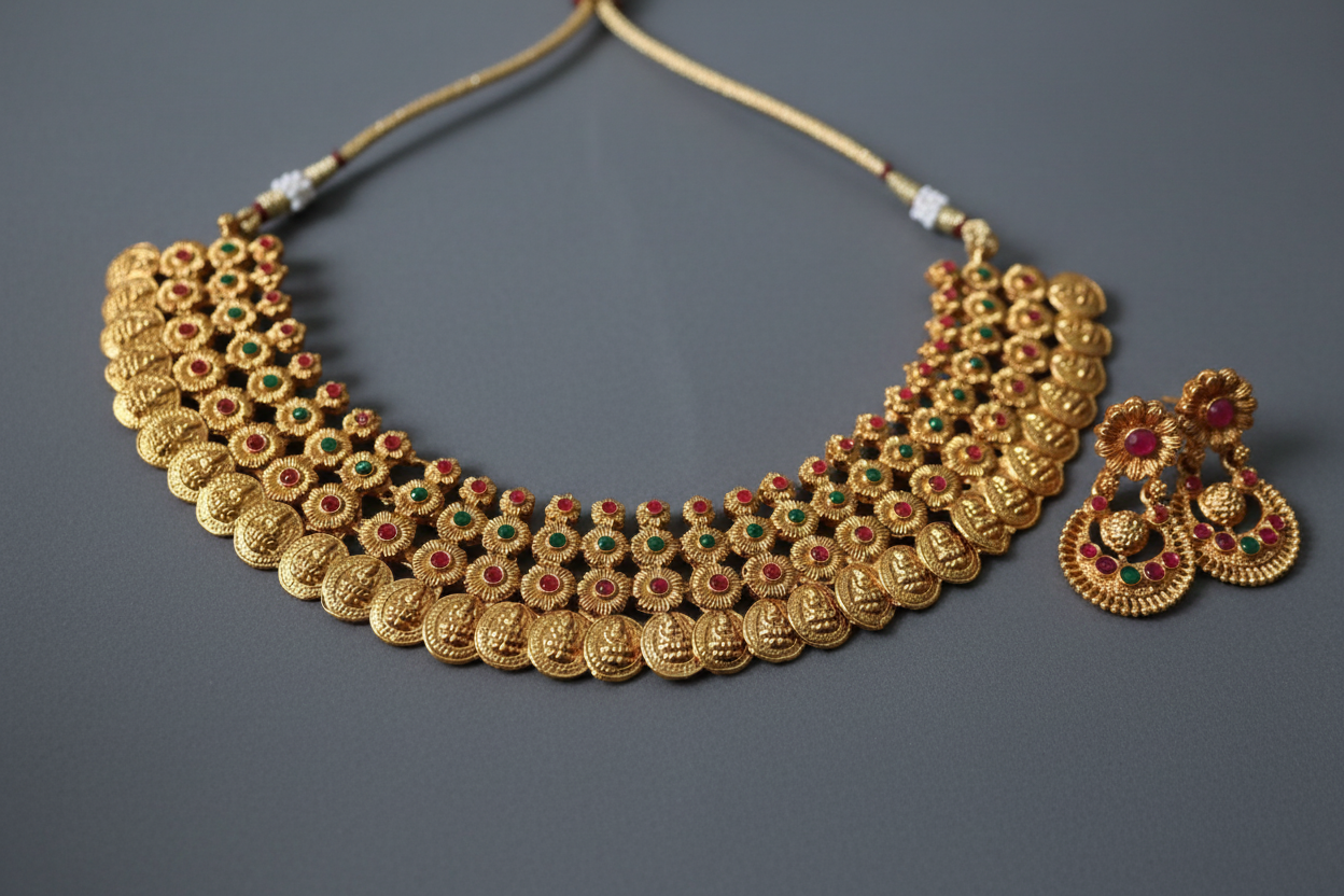 Lakshmi Matte Coil Necklace