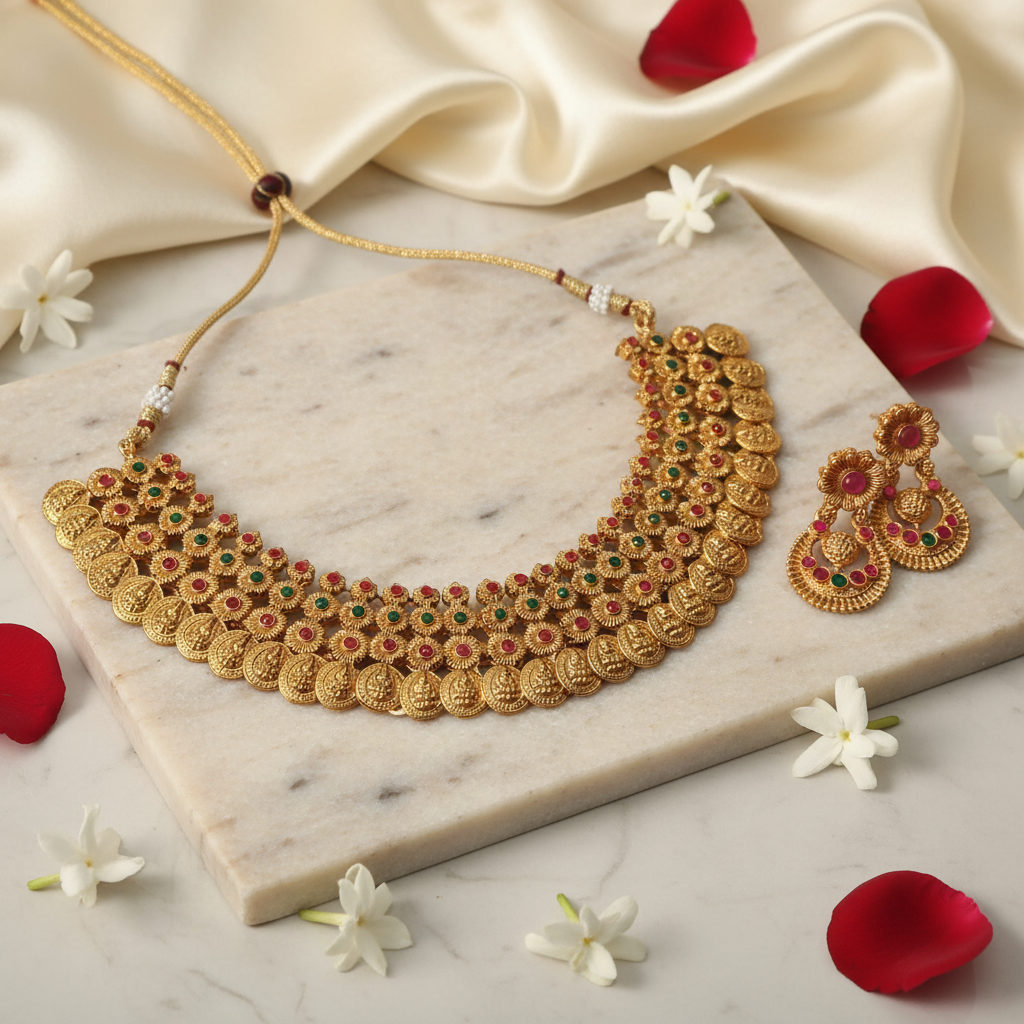 Lakshmi Matte Coil Necklace