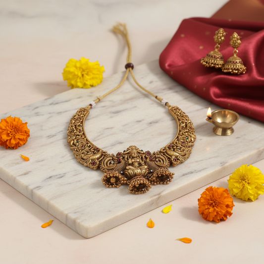 Lakshmi Matte Nagas Necklace