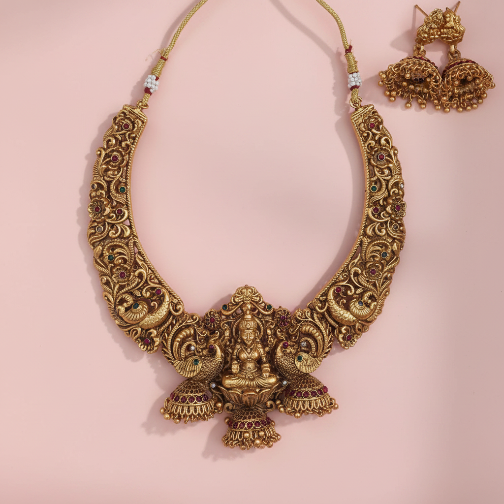 Lakshmi Matte Nagas Necklace