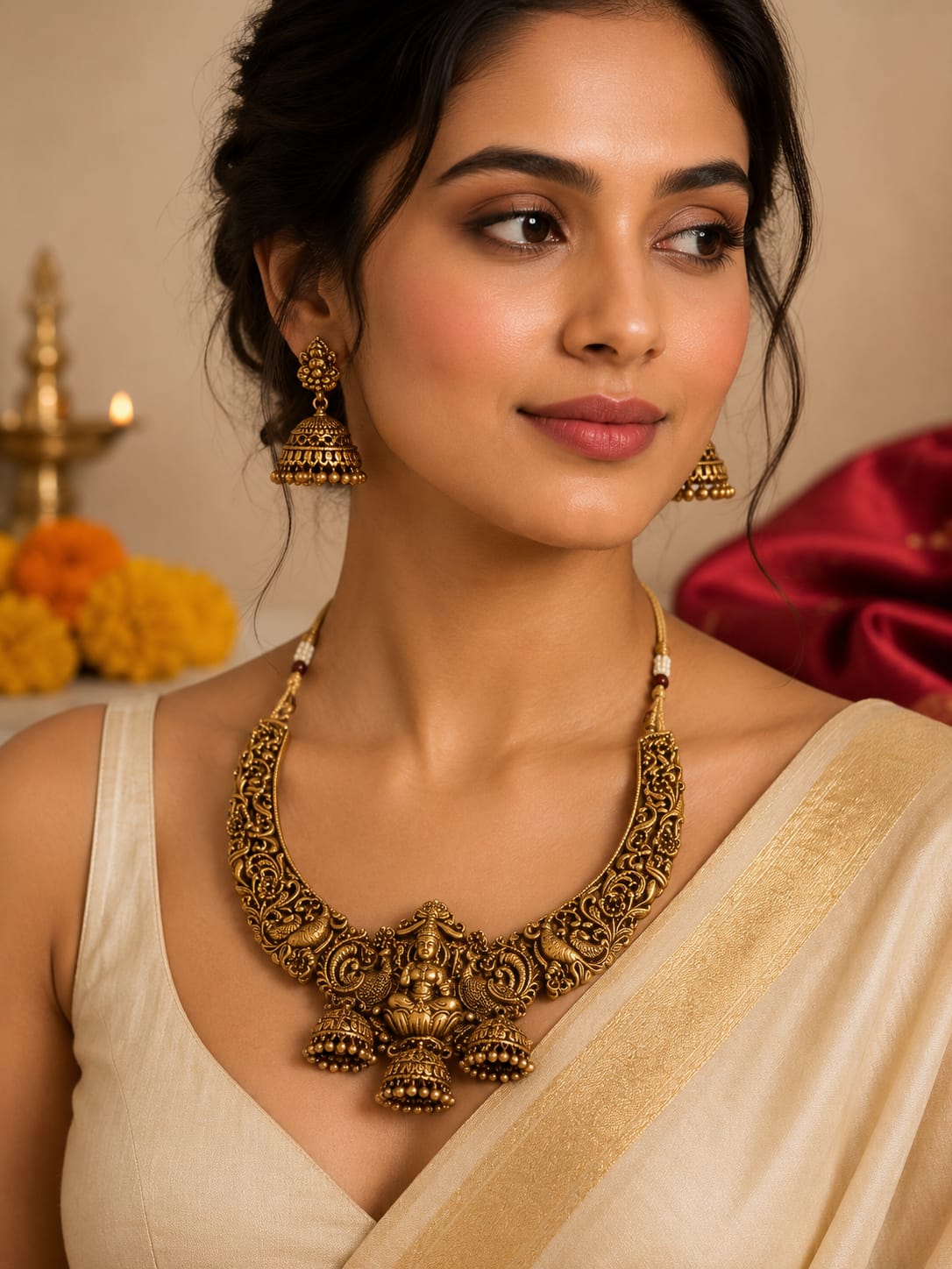 Lakshmi Matte Nagas Necklace