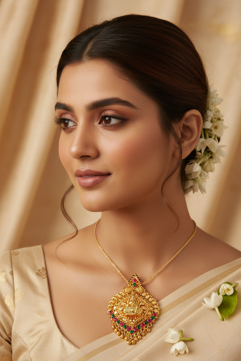 Gold Replica Lakshmi Pendant