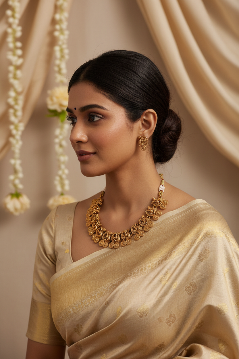 Lakshmi coin golden necklace 